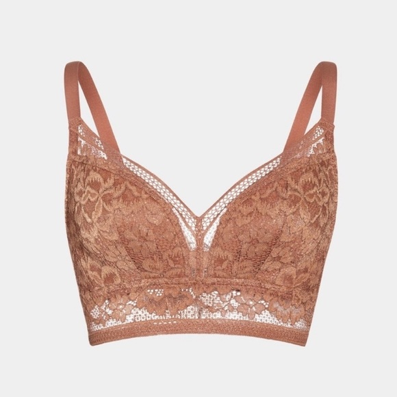 KNIX Lace Longline V-neck Bra Metallic Thread XXXXL+ Limited Edition Gilded Gold - Picture 2 of 12